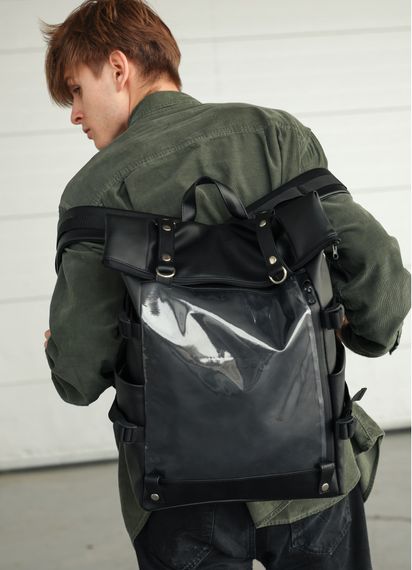 Чоловічий рюкзак Sambag ROLLTOP HACKING чорний 41 х 30 х 16 см (24460001m) | Зображення 4