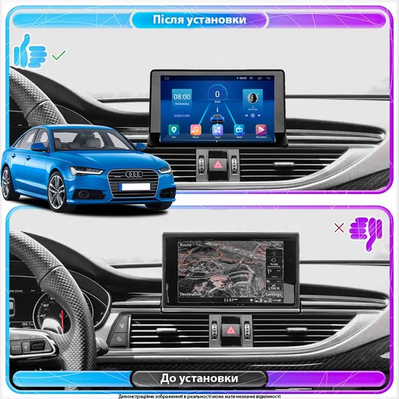 Штатная магнитола Lesko для Audi Q3 I (8U) 2011-2014 экран 9" 6/128Gb 4G Wi-Fi GPS Top | Зображення 2
