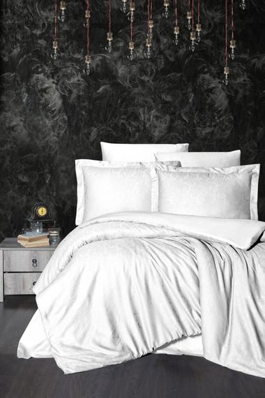 Постільна білизна First Choice Jacquard Satin 200 х 220 см Sare White