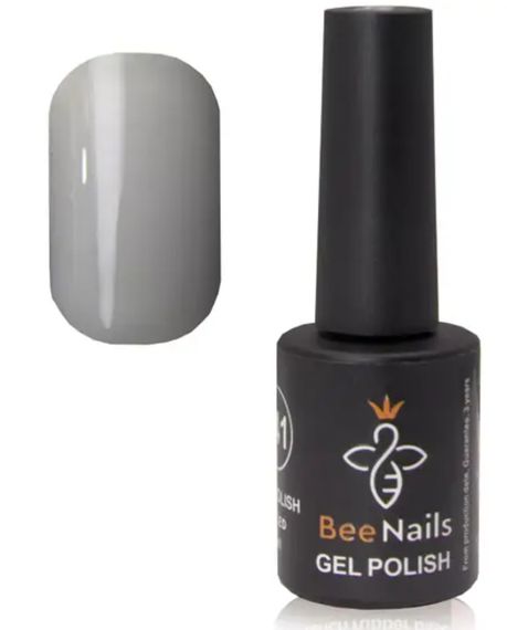 Гель-лак для нігтів Bee Nails 079 (світло-сірий) 8мл | Зображення 1