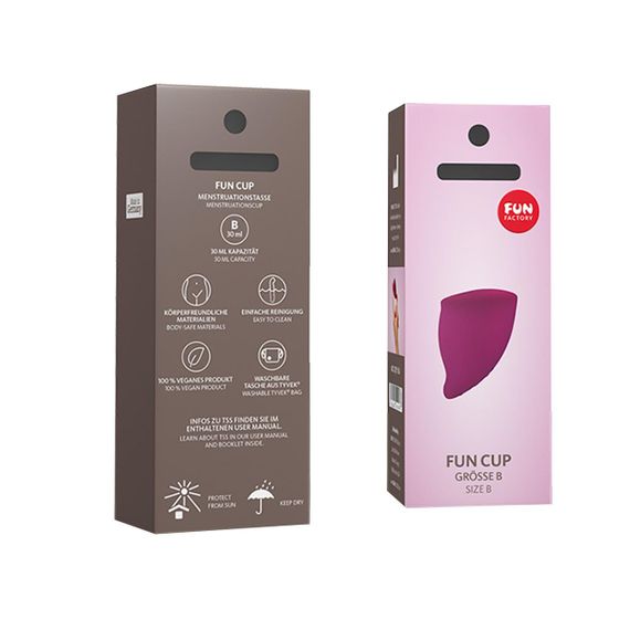 Менструальная чаша Fun Factory FUN CUP SIZE B, бордовая, многоразовая, диаметр 4,3 см, объем 30 мл | Зображення 4
