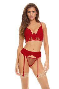 Комплект білизни BOMBSHELL BOUDOIR PEEK A BOO WIRE 3 PC SET