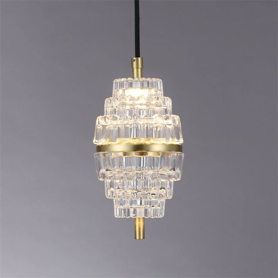 Люстра світлодіодна підвісна LED світильник для квартири на стелю лед 26715 Латунь 30-200х11х11 см. | Зображення 1