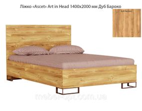 Ліжко Ascet (Аскет) Art in Head, у скандинавському стилі 1400х2000 мм колір Дуб Бароко