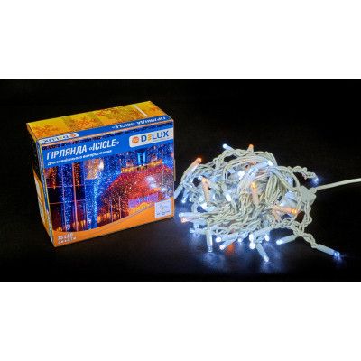 Гирлянда Delux ICICLE 100LED 2x0.7 м Желтый flash Белый/Белый IP44 (90015181) | Зображення 3