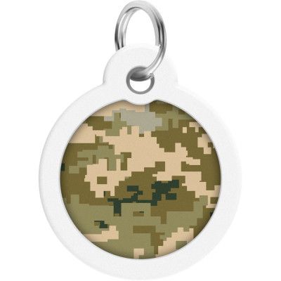Адресник для животных WAUDOG Smart ID с QR паспортом "Милитари" круг 30 мм (230-4026) | Зображення 1