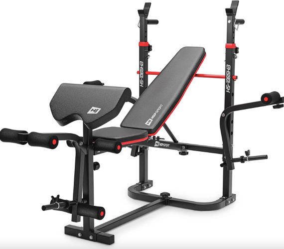 Набір Elitum Titan 89кг з лавою HS-1065HB Pro, штангою та гантелями | Зображення 7
