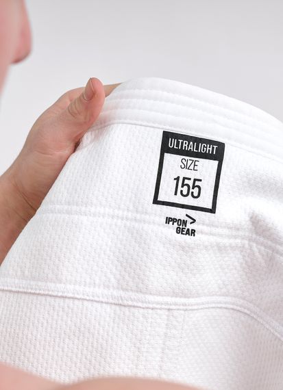 Кімоно для дзюдо тренувальне IPPONGEAR, серія ULTRALIGHT, біле, розмір 145, Slim Fit (приталений крій) | Зображення 5