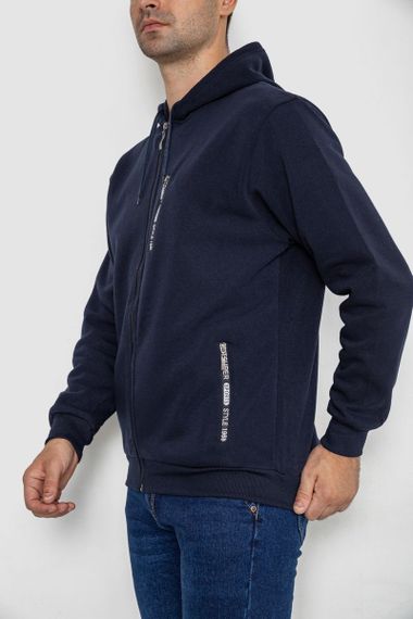 Кофта мужская на флисе с капюшоном 244R2563, цвет Темно-синий | Зображення 2