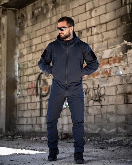 Демісезонний тактичний костюм софтшел SATELIT синій ДСНС ПП8057