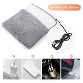 Портативная фланелевая грелка для ног с электрическим подогревом Foot warmer XL-997 Коврик с USB подогревом