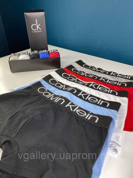 Мужской набор Calvin Klein Steel Black, мужские трусы Кельвин Кляйн в коробке на 5 штук, набор хлопковых трусов | Зображення 2