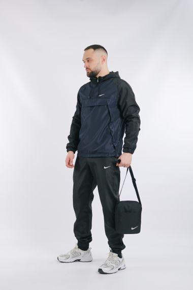 Комплект чоловічий Nike: анорак "House" чорно-синій + штани "President" чорні + барсетка чорна S (1629796869) | Зображення 3