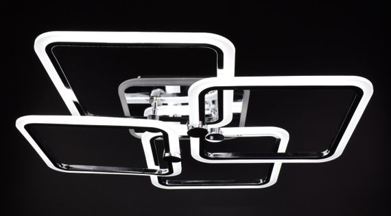 Люстра світлодіодна стельова LED світильник для квартири на стелю лед з пультом 25940 Хром 11х64х64 см. | Зображення 1