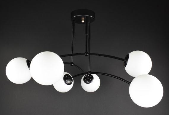 Люстра стельова на 6 лампочок 27446 Чорний 50х85х85 см. | Зображення 1