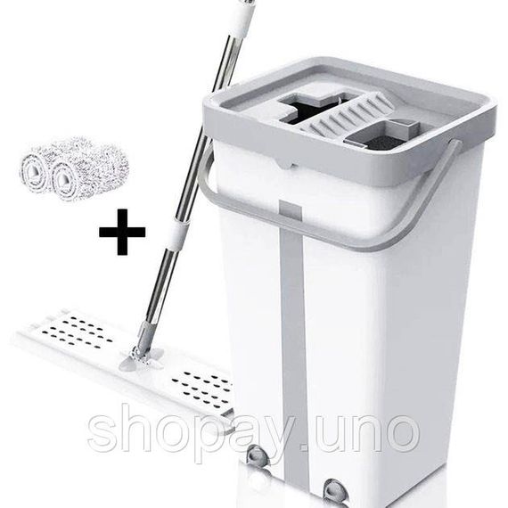 Швабра большая с ведром комплект Scratch Cleaning Easy Mop с автоматическим отжимом и складной ручкой | Зображення 6