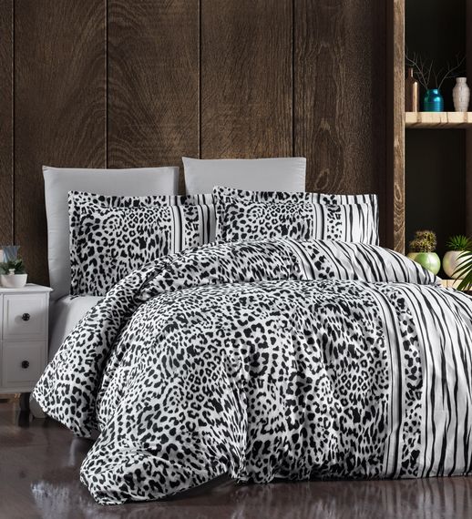Постельное белье First Choice Cotton Satin семейный 160х220 Leopard Black