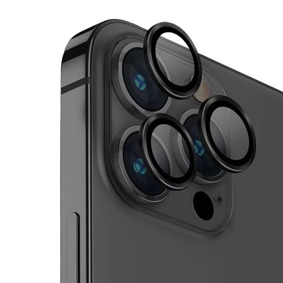 Захисне скло Metal Classic на камеру (у упак.) для Apple iPhone 14 Pro (6.1") / 14 Pro Max (6.7") Чорний / Midnight | Зображення 1