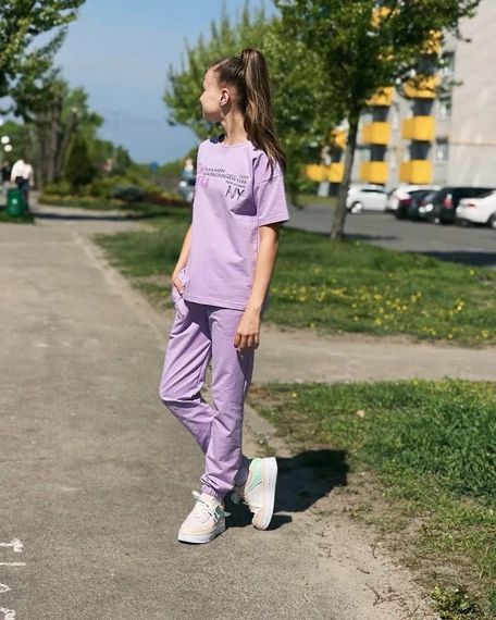 Комплект для дівчинки підлітковий (футболка+штани) Носи своє 170 Фіолетовий (p-13969-156770) | Зображення 6