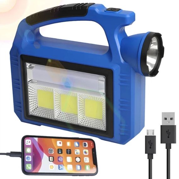 Ручний ліхтар із сонячною батареєю 5Вт, PowerBank, USB, DIZ-2209-3 | Зображення 2