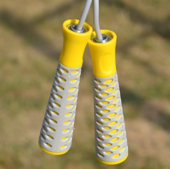 Скакалка Паверплей 4206 Jump Rope PRO+ Сіро-жовта (2,75m.) | Зображення 5