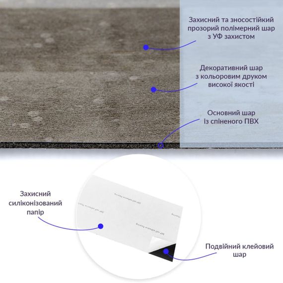 Самоклеюча вінілова плитка 152.4х914.4х1.5мм Мозаїка світла, ціна за 1 шт. (СВП-7) Матова SW-00000288 | Зображення 1