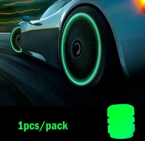 Зелені флуоресцентні (неонові) ковпачки на ніпель для велосипеда, машини, мотоцикла, самоката