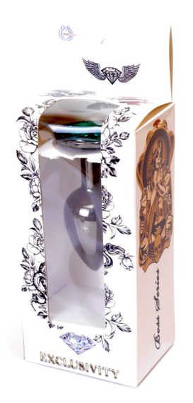 Анальний затор Boss Series - Jewellery Dark Silver PLUG Green S, BS6400033 sexstyle | Зображення 6