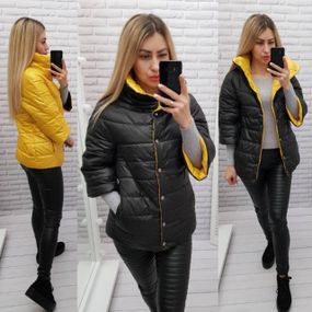 Куртка 415 чорний з жовтим