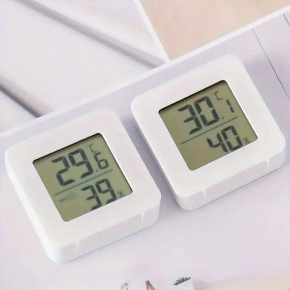 Термометр гигрометр мини цифровой переключатель температуры электронный дисплей, работает от батареек | Зображення 6