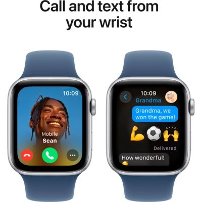 Смарт-годинник Apple Watch SE 2024 GPS 40mm Silver Aluminium Case with Denim Sport Band - S/M (MXEC3QH/A) | Зображення 3