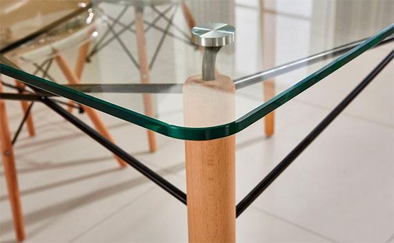 Стол Эверест Glass прямоугольный стеклянный Д1200хШ800 мм, в скандинавском стиле | Зображення 2