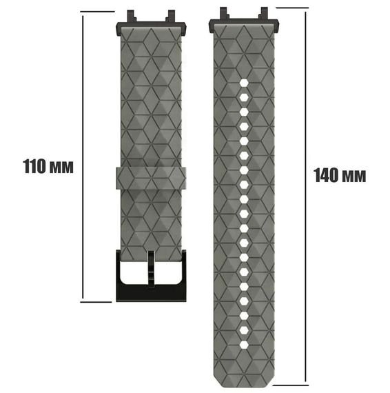 Ремінець Primolux Dimond силіконовий для годинника Xiaomi Amazfit T-Rex 2 (A2169 / A2170) - Grey | Зображення 4
