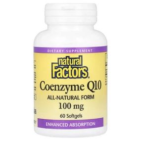 Антиоксидант Natural Factors Коэнзим Q10, 100 мг, Coenzyme Q10, 60 гелевых капсул (NFS-02071)