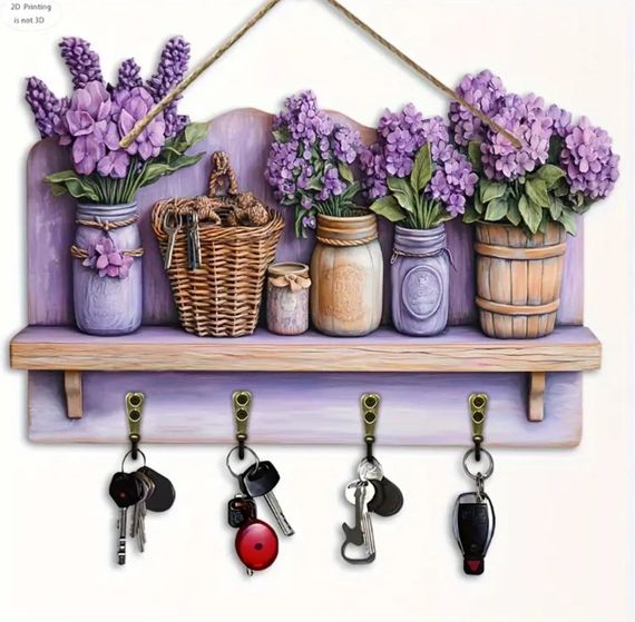 Дерев'яна настінна ключниця