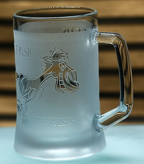Пивний келих 670 мл Усік Don’t push the horses подарунок для фаната боксу кухоль з гравіюванням | Зображення 3