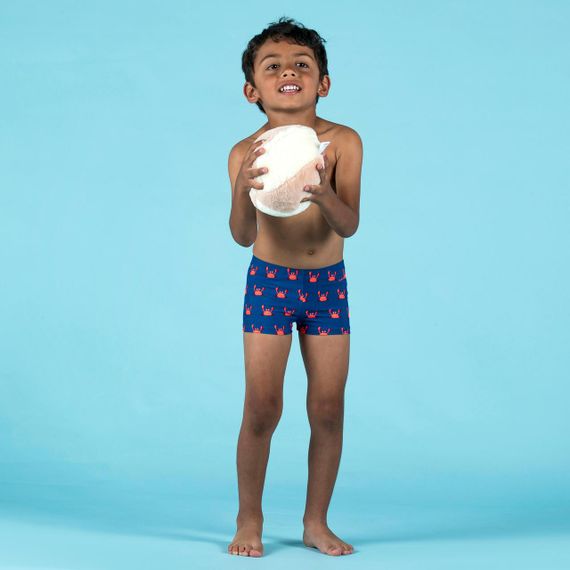 Плавки-боксери дитячі для плавання сині з принтом - 113-122 см - 5-6 р | Зображення 1