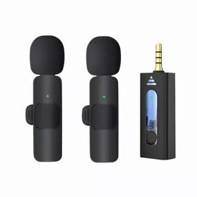 Микрофон петличный беспроводной MHZ K35 AUX, 2 шт, черный