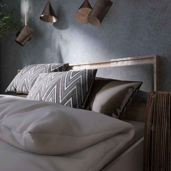 Ліжко двоспальне (ламельний каркас) Еверест Сіті-1600 200,5х168,8х82,6 см Дуб сонома/Білий (EVR-071114) | Зображення 2