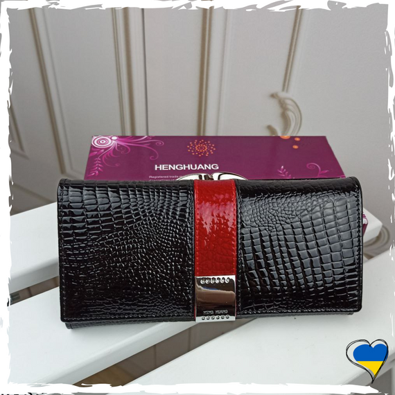 Гаманець жіночий лаковий з натуральної шкіри. Гаманець шкіряний. Кожаный кошелек | Зображення 2