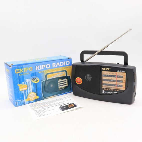 Радіоприймач на батарейках та від мережі KIPO KB-308AC / Портативне радіо з антеною / Акумуляторне FM радіо | Зображення 9