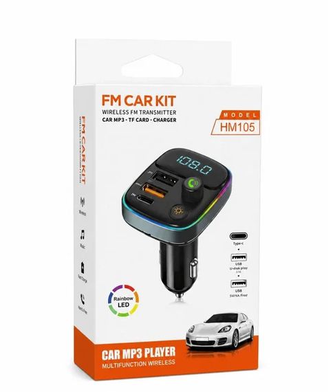 FM-трансмітер Bluetooth HM103 зі швидким заряджанням | Зображення 1