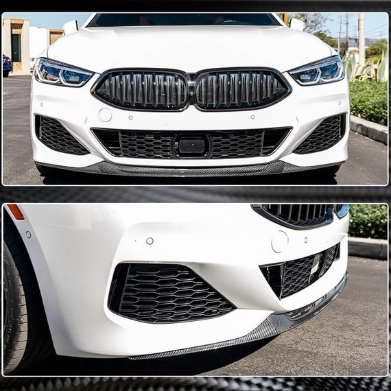 Накладка на передній бампер Lip V5 (для M-Sport, Карбон) для BMW 8 cерія G14/G15/G16 2018- рр | Зображення 3