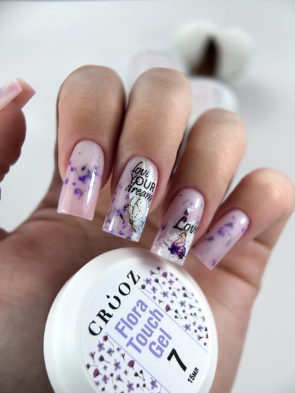 Гель для наращивания ногтей Crooz Flora Touch Gel 07 (с сухоцветами) 15мл | Зображення 2