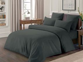 Постільна білизна Love You Полісатин однотонна сіра 73 Євро