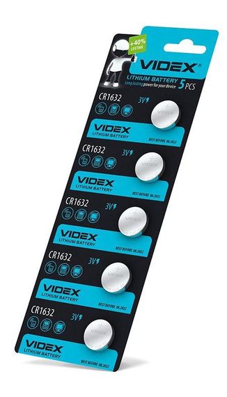 Батарейка літієва Videx CR1632 5шт BLISTER CARD | Зображення 1