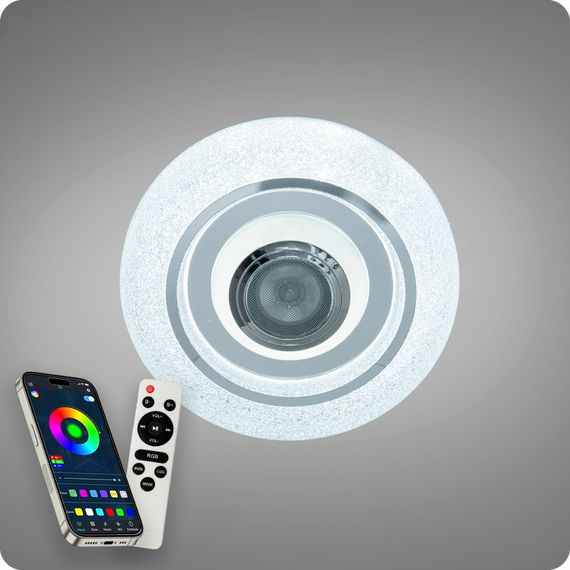 Люстра світлодіодна 517 Dlight RGB з пультом і  колонкою 45Вт Білий (02147) | Зображення 6