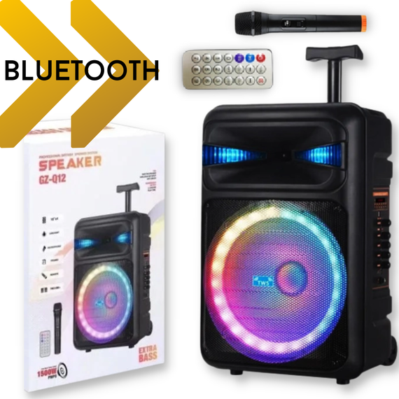 Акустична портативна система XPRO GZ-Q12 з пультом 12'x1 з підсвічуванням 30W(MER-15675_2269) | Зображення 1