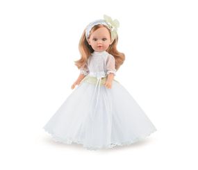 Велика Іспанська Вінілова Лялька Білявка Marina & Pau Дівчинка Comunion з Волоссям у Пишній Сукні 40 см
