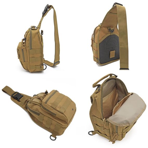 Тактическая нагрудная сумка Primo Sling однолямочная через плечо - Khaki | Зображення 3